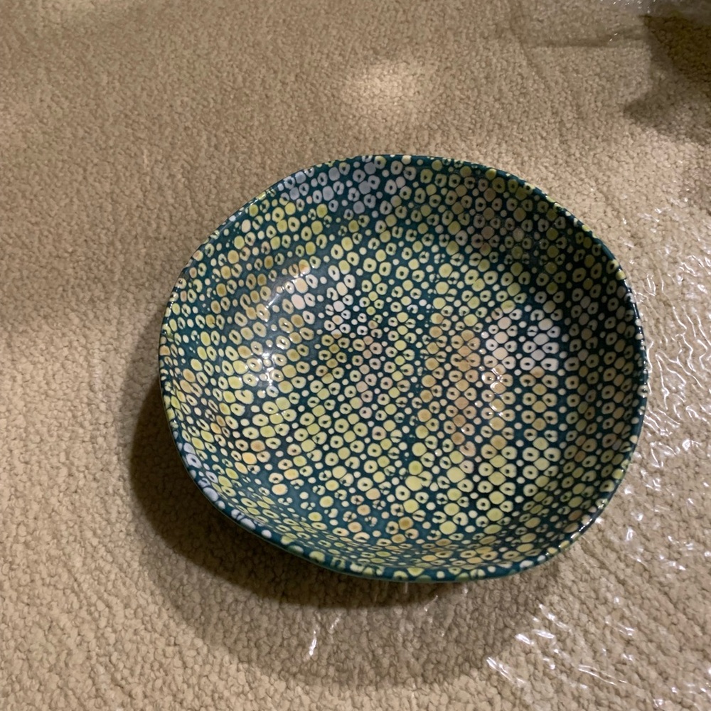 Anthropologie CoraGrain Blue and Yellow Patterned Bowl -7 Bowls Available